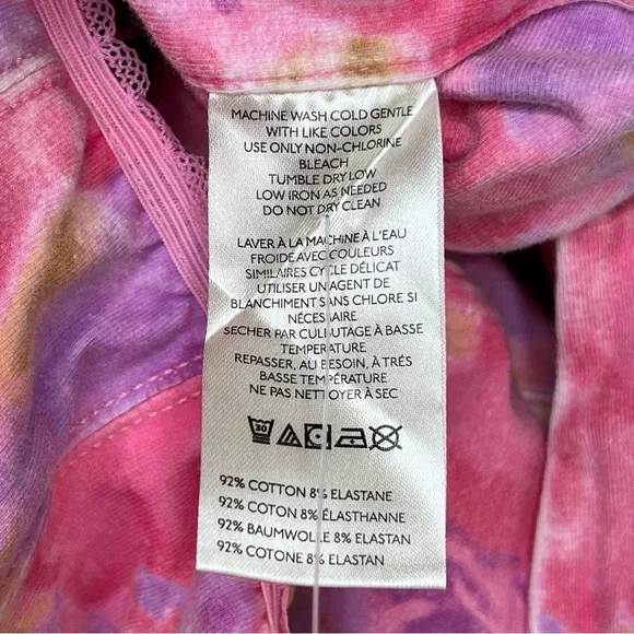 Free People Pink and Purple Floral Floral Printed Puffy Sleeve Bustier Blouse - Picture 5 of 6